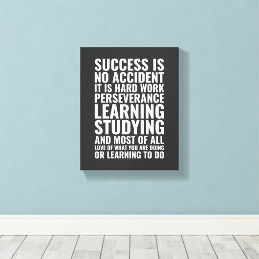 成功は事故ではないやる気を起こさせる引用文ウォールアート キャンバスプリント (インサイチュ (ウッドフロア))