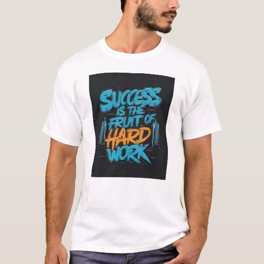 成功は努力の結晶 モチベーション Tシャツ (正面)