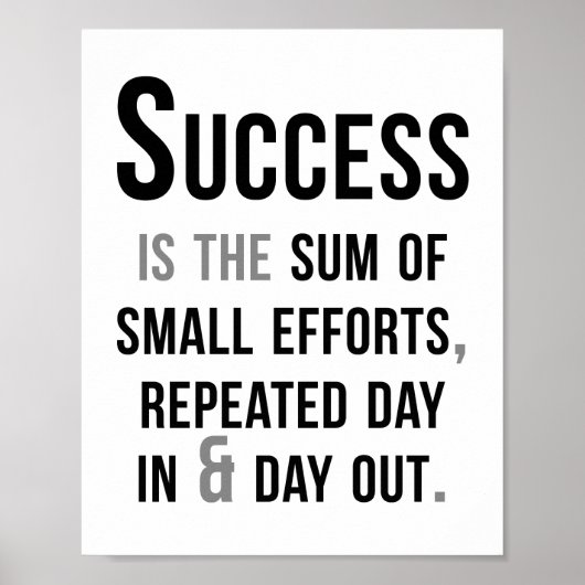 成功は小さな努力の合計である ポスター (正面)
