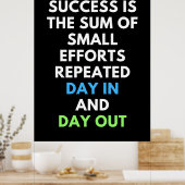 成功は小さな努力の合計である ポスター (キッチン)
