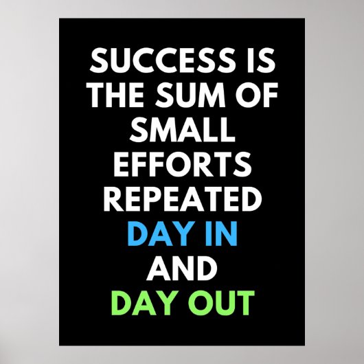 成功は小さな努力の合計である ポスター (正面)