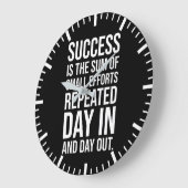 成功は小さな努力の合計 – ジム、ハッスル ラージ壁時計 (傾斜)