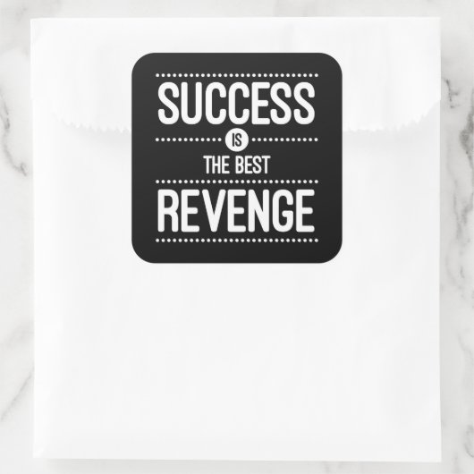 成功は復讐最高のの引用文 スクエアシール (バッグ)