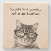 成功は旅ではなく目的地の賢明な引用文 ストーンコースター (正面)