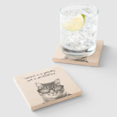 成功は旅ではなく目的地の賢明な引用文 ストーンコースター (横)