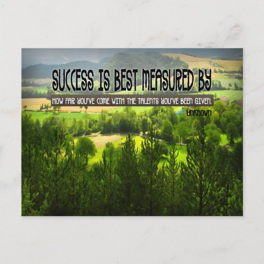 「成功は計最高の測された」感動的引用文 ポストカード (正面)