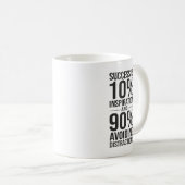 成功は90%混乱を避け、ハッスルおもしろい コーヒーマグカップ (正面右)