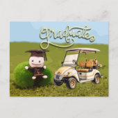 成功へのゴルフのスイング卒業おめでとう ポストカード (正面)