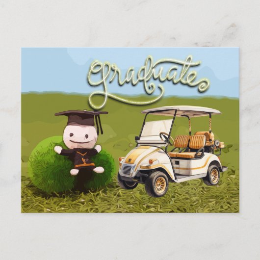 成功へのゴルフのスイング卒業おめでとう ポストカード (正面)