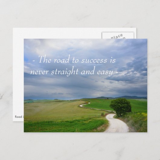 成功への曲線の道やる気を起こさせるのがき ポストカード (正面/裏面)