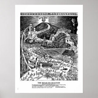 成功への有名な道のポスター100年お祝い ポスター