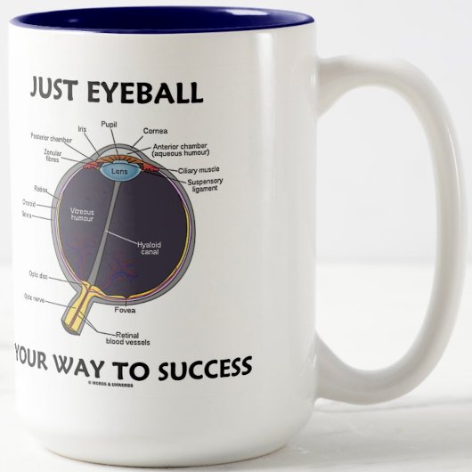 成功への目玉の道(眼解剖学) ツートーンマグカップ