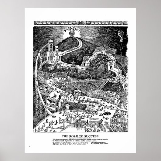 成功への道の枠プリント ポスター (正面)