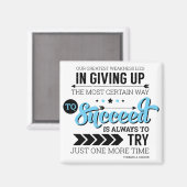 成功への道タイポグラフィやる気を起こさせる引用文 マグネット (正面/裏面)