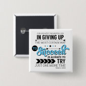 成功への道タイポグラフィやる気を起こさせる引用文 缶バッジ (正面&裏面)