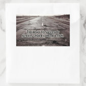 「成功への道」感動的引用文 長方形シール (バッグ)