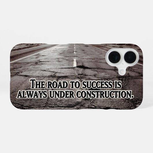 「成功への道」感動的引用文 iPhone 16ケース (裏面横)