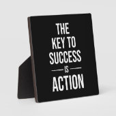 成功への鍵は、アクション、ジム、ハッスル、成功である フォトプラーク (正面)