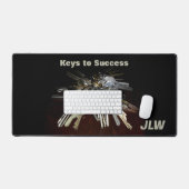 成功への鍵カスタマイズ可能な写真黒 デスクマット (キーボード&マウス)