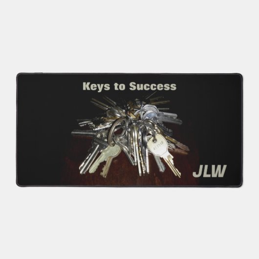 成功への鍵カスタマイズ可能な写真黒 デスクマット (正面)