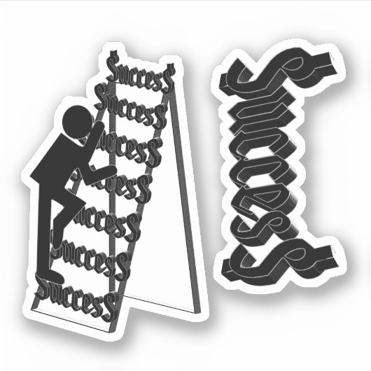 成功への階段を登る シール (正面)