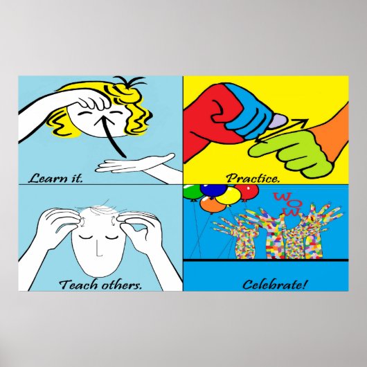 成功へのASLのステップ ポスター (正面)