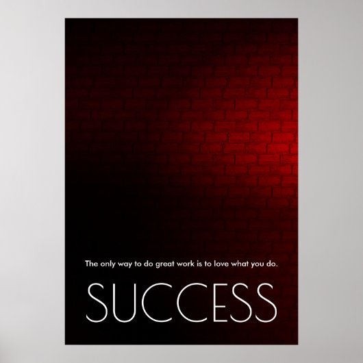 成功やる気を起こさせるトレンディースタイリッシュレッドウォール ポスター (正面)