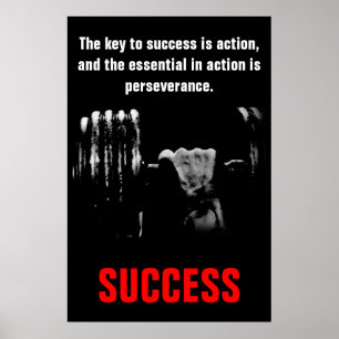 成功やる気を起こさせるボディビル訓練 ポスター