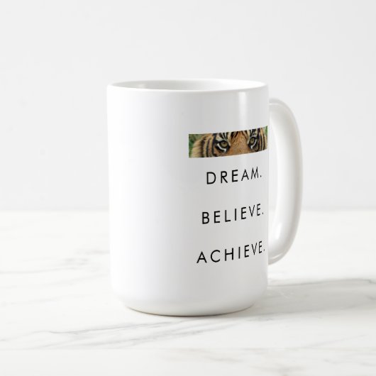 成功やる気を起こさせる引用文夢の達成信じ目標 コーヒーマグカップ (正面右)