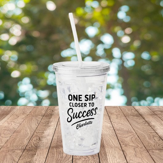 成功やる気を起こさせる引用文黒 アクリルタンブラー