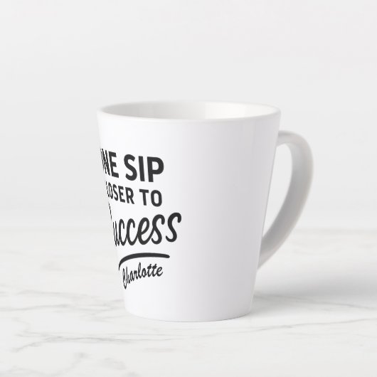 成功やる気を起こさせる引用文黒 カフェラテマグ (右アングル)