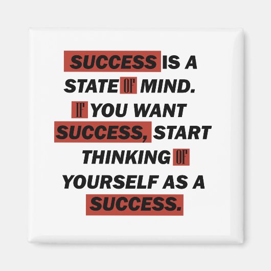 成功やる気を起こさせる引用文 マグネット (正面)