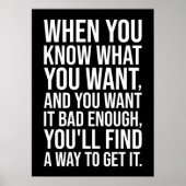 成功やる気を起こさせる引用文 – 方法を見つける ポスター (正面)