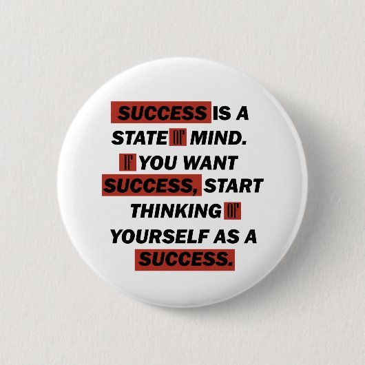 成功やる気を起こさせる引用文 缶バッジ (正面)