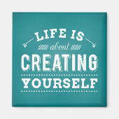 成功やる気を起こさせる態度ライフ引用文 マグネット (正面)