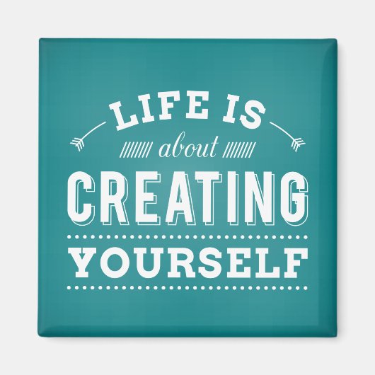 成功やる気を起こさせる態度ライフ引用文 マグネット (正面)