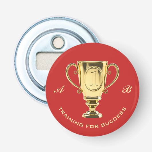 成功やる気を起こさせる赤のトロフィー訓練 栓抜き (正面)