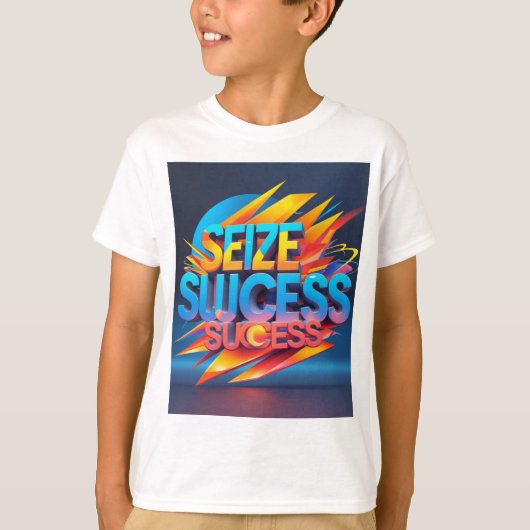 「成功を収はっきりしため – 3Dやる気を起こさせる引用文壁A Tシャツ (正面)