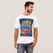 「成功を収めるはっきりした-やる気を起こさせるタイポグラフィ・アート」 Tシャツ (正面フル)