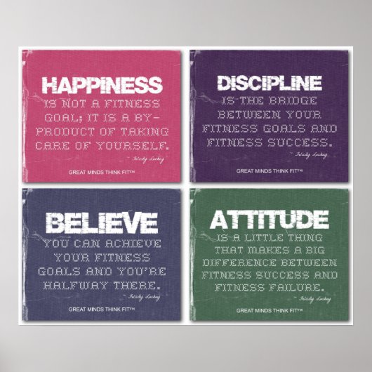 成功を収めるフィットネス ポスター (正面)