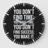 成功を収める – Hustle やる気を起こさせる Grind ラージ壁時計 (正面)