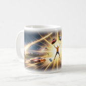 成功を手にする宇宙エネルギーマグ コーヒーマグカップ (正面左)