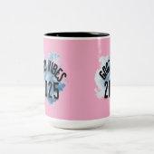 「成功を祈る：良いバイブ2025はここにある⭐」 ツートーンマグカップ (中央)