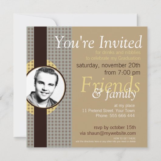 成功クラシックの卒業式とフォト招待状 招待状 (裏面)