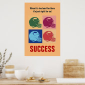 成功サッカーやる気を起こさせるポップア感動的ート ポスター (キッチン)
