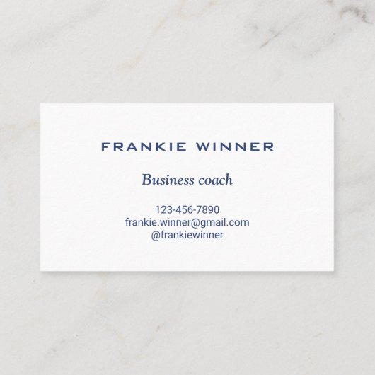 成功ネイビーブルーのコーチ 名刺 (裏面)