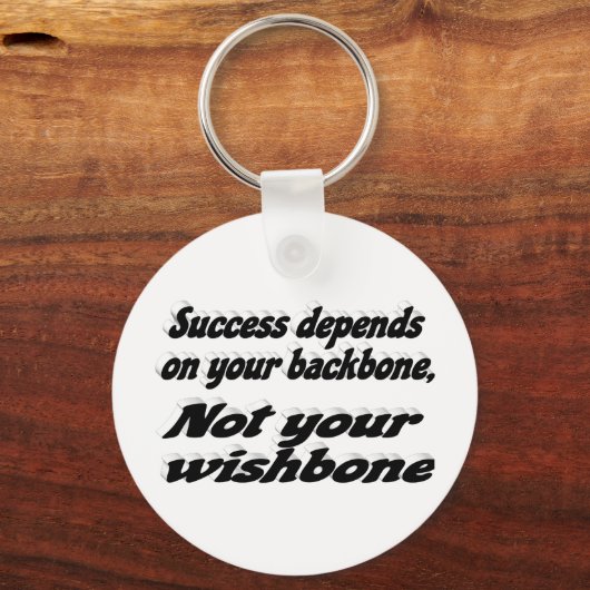 成功バックボーンやる気を起こさせる引用文 キーホルダー (裏面)