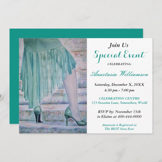 【成功パーティーイベント招待】 招待状 (正面/裏面)