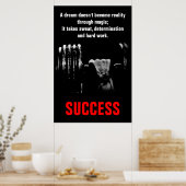 成功ボディビルフィットネス 感動的 ポスター (キッチン)