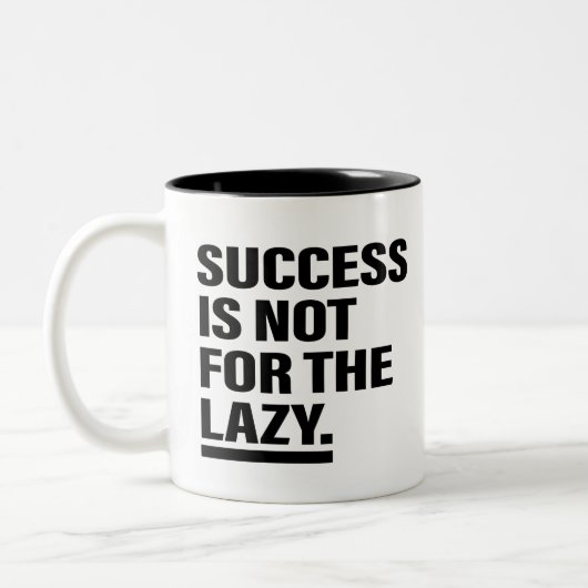 成功マインドセットアートインスピレーション芸術モチベーション芸術 ツートーンマグカップ (左)